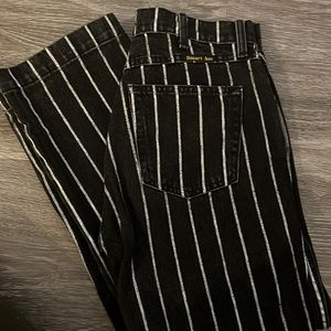 reformation black & white striped jeans